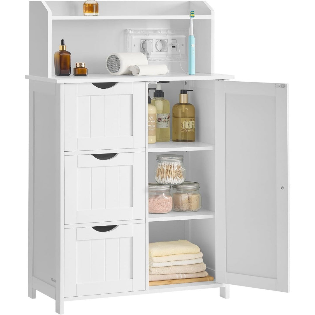Arredo per soggiorno con cassetti con ante bianco