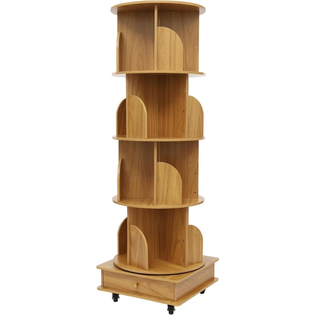 Libreria contenitore su ruote regolabile naturale