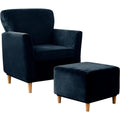 Poltrona confortevole regolabile con poggiapiedi blu