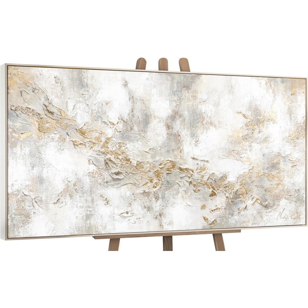 Arredo per soggiorno YS-Art Quadro Dipinto Mano Bianco bianco