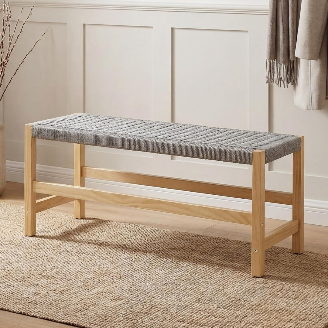 Arredo per soggiorno con vano contenitore in legno massello grigio