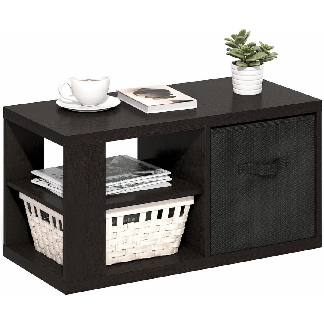 Tavolino da salotto con vano contenitore rovere