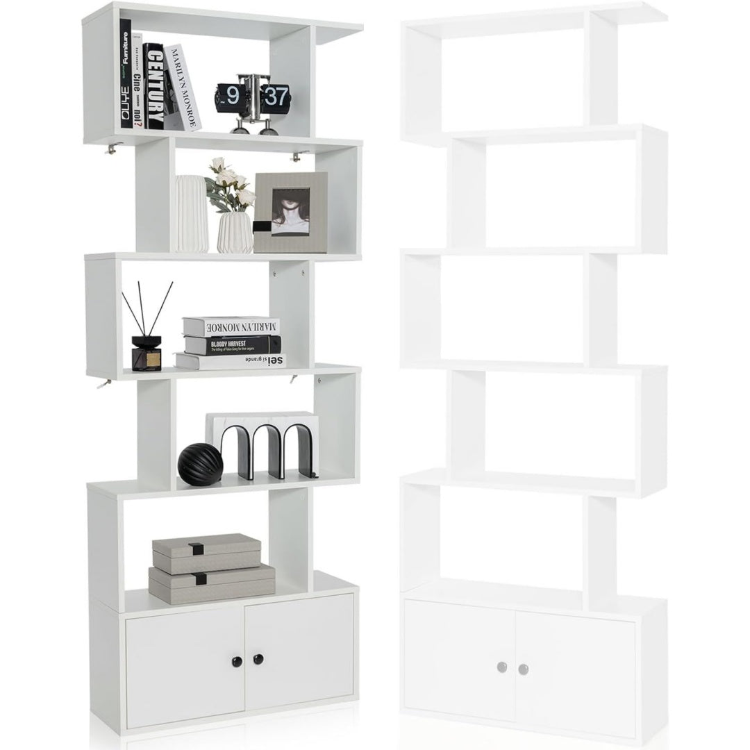 Mobile libreria con ripiani 70 x 23 x 183 cm bianco