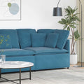 Divano confortevole modulare struttura in metallo blu