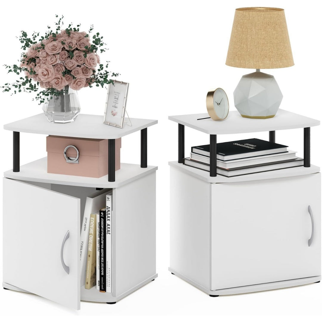 Tavolino da salotto Furinno JAYA Tavolino laterale Ripiano bianco